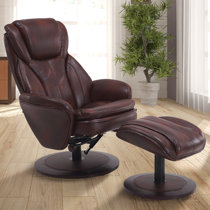 Anselmo Leather Recliner And Ottoman Wayfair